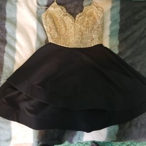 Black and gold Windsor dress